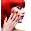 Selvklæbende røde kunstige negle med glimmer