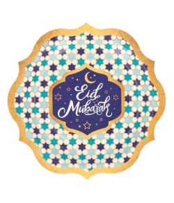 Eid Mubarak paptallerkner 23 cm