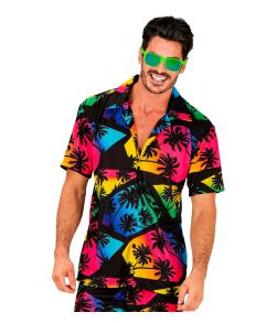 Sort neon hawaii skjorte
