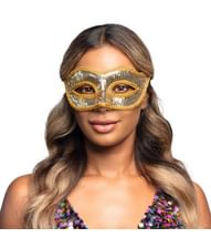Guld paillet halvmaske