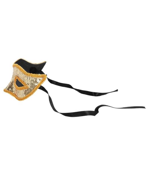 Guld paillet halvmaske