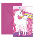 Regnbue Enhjørning invitationer, 6 stk