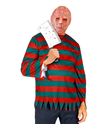Grøn og rød stribet bluse til Freddy Krueger udklædning.