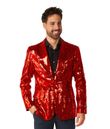Rød pailletjakke til mænd.