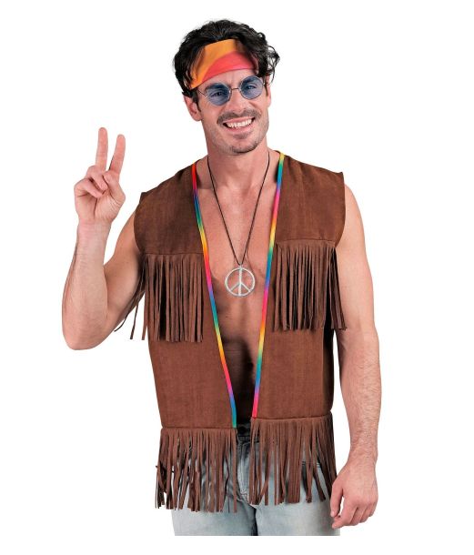 Hippievest med frynser til mænd