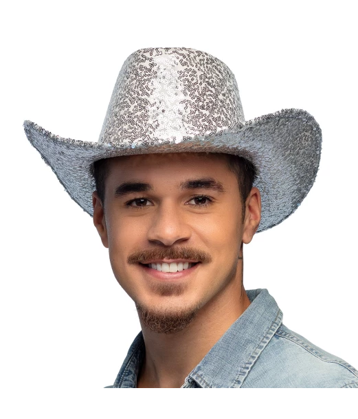 Sølv paillet Cowboyhat