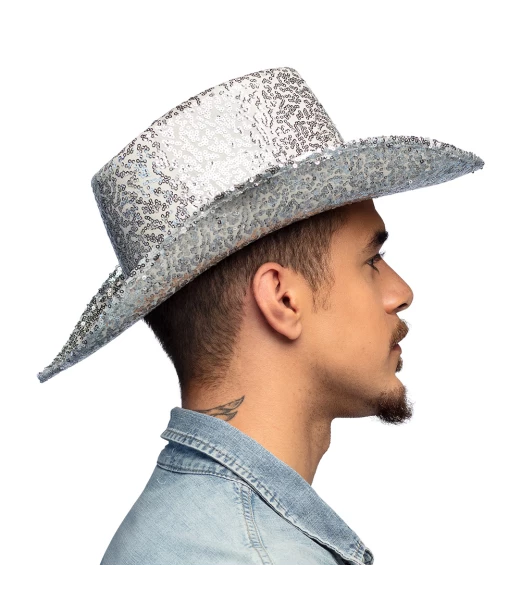 Sølv paillet Cowboyhat