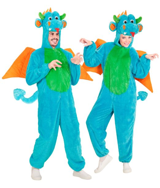 Blå drage kostume til voksne