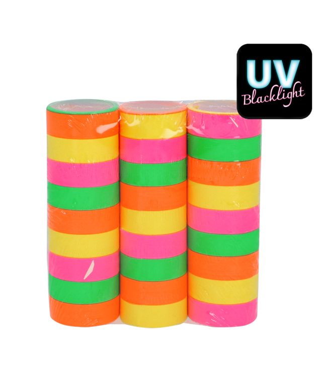 Neon UV serpentiner 3 stk