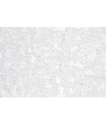 Bordløber hvid tyl med blomster 26cm x 5m