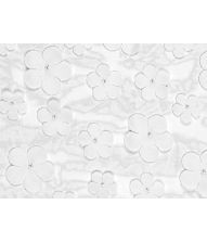 Bordløber hvid tyl med blomster 26cm x 5m