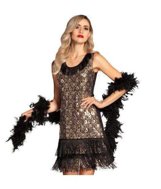 Påfugl flapper kjole