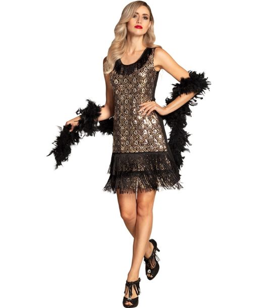 Påfugl flapper kjole