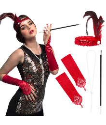 Rødt flapper sæt