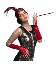 Rødt flapper sæt