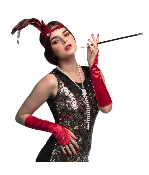 Rødt flapper sæt