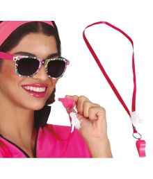 Pink fløjte med fjer