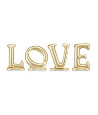 Stående LOVE folieballon guld