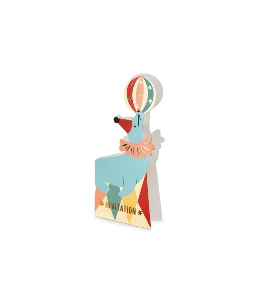 Cirkus invitationer 6 stk 