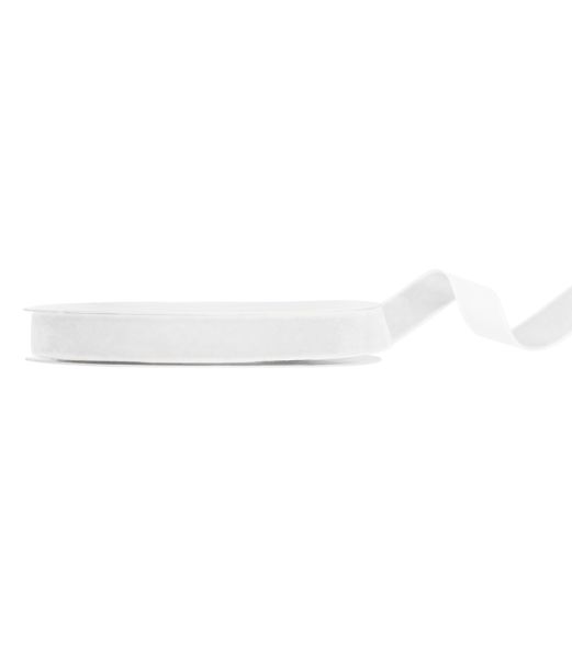Hvidt velourbånd 15 mm