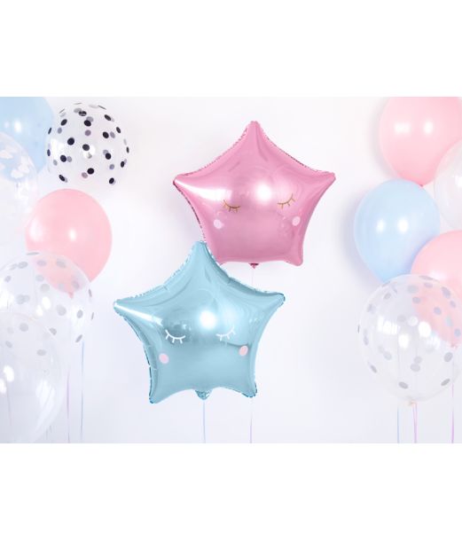 Stjerne folieballon lyserød 48 cm