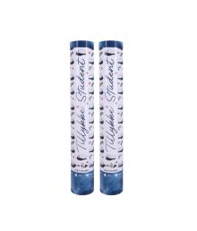 Konfettirør blå og hvid, 2 pk