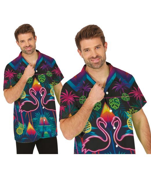 Neon flamingo skjorte