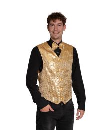 Guld pailletvest og butterfly