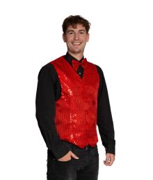 Rød pailletvest og butterfly