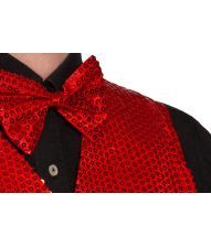 Rød pailletvest og butterfly