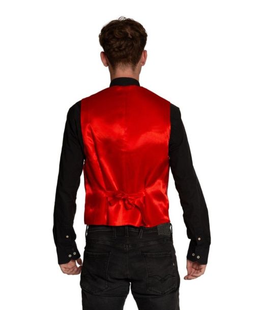 Rød pailletvest og butterfly