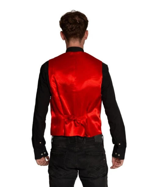 Rød pailletvest og butterfly