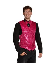Pink pailletvest og butterfly