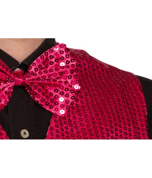 Pink pailletvest og butterfly