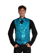 Turkis pailletvest og butterfly