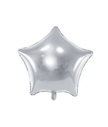 Sølv stjerne folieballon, 70 cm