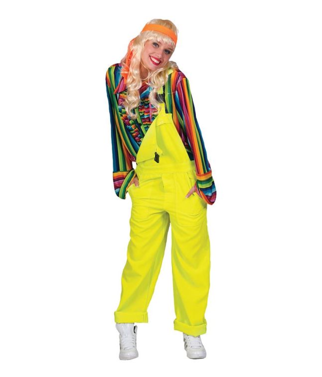 Neon gult overalls kostume