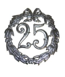 Sølv krans 25 år, 25 cm 
