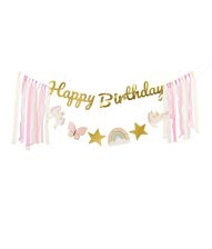 Enhjørning Happy Birthday banner