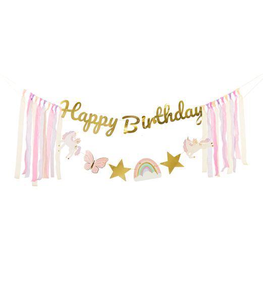 Enhjørning Happy Birthday banner