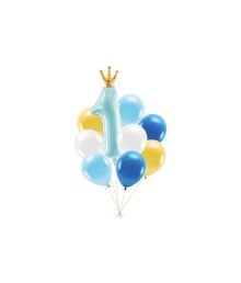 Ballonsæt 1 års fødseldag, lyseblå