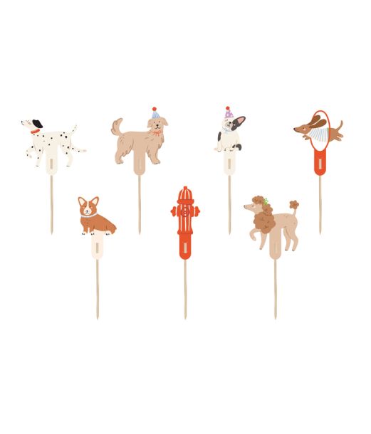 Hunde kagepynt, 7 stk