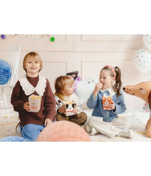 Popcorn bægre med hunde, 6stk