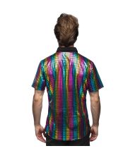 Regnbue diskokugle skjorte