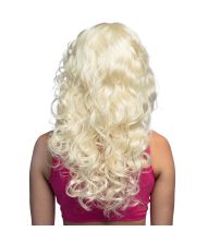 Lang blond paryk med krøl