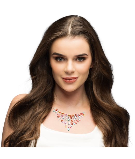 Flerfarvet smykkesten til bryst