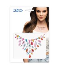 Flerfarvet smykkesten til bryst