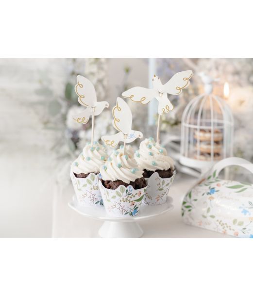 Blomster cupcake omslag 6 stk