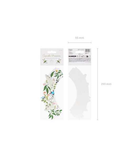 Blomster cupcake omslag 6 stk