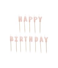 Lyserød Happy Birthday kagelys